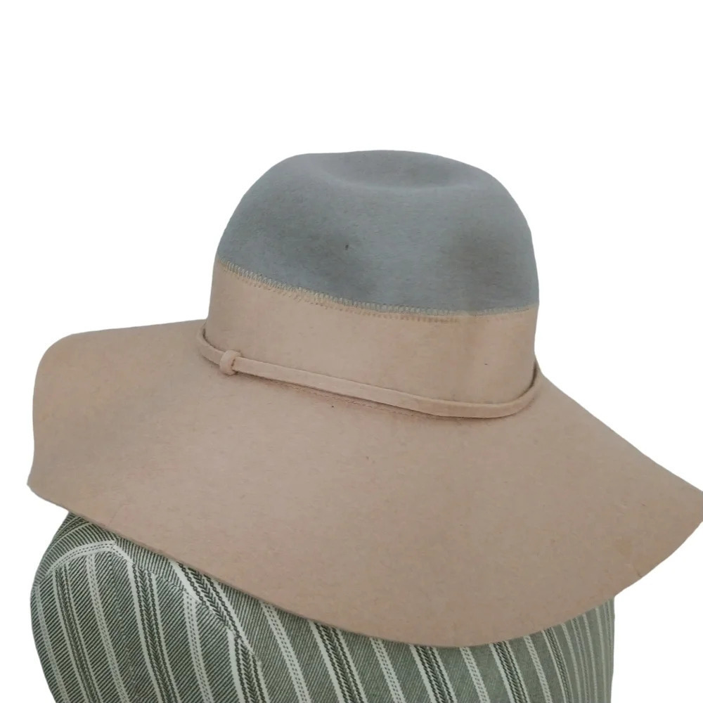 Nordstrom Panama Wool Felt Hat Blush Pink/Gray NWT